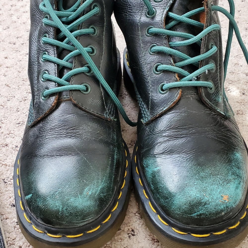 Green Dr Martens boots